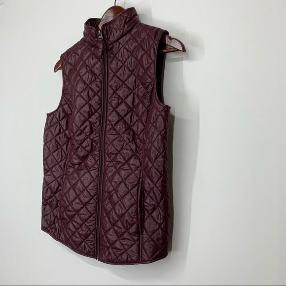 Van Heusen Raisin Plum Purple Lightweight Quilted Vest Understated Puffer Nwt XS - Picture 4 of 14